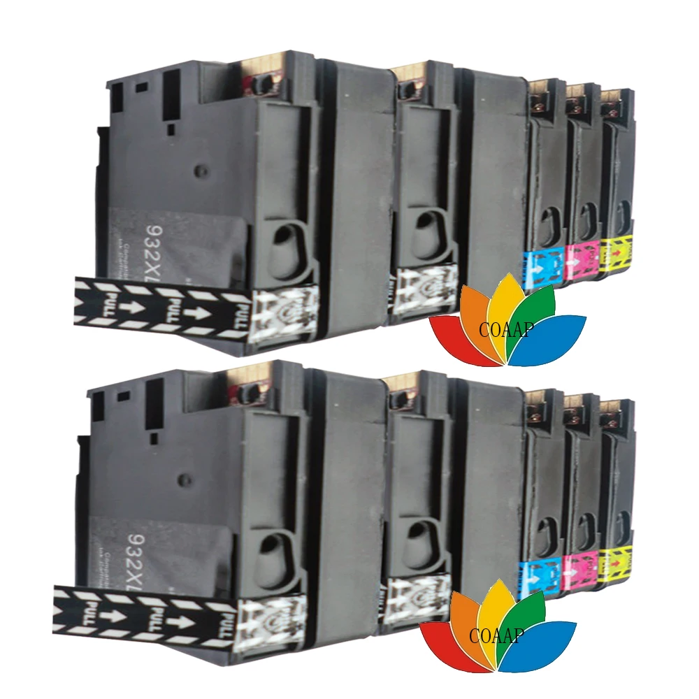 10 упаковок совместимый чернильный картридж для HP 932XL 933XL hp932 HP933 OFFICEJET 6600 6700