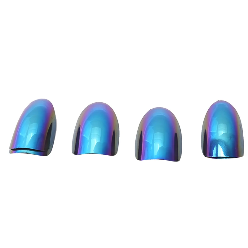 24 шт. зеркальные накладные ногти средней длины|Принадлежности для дизайна