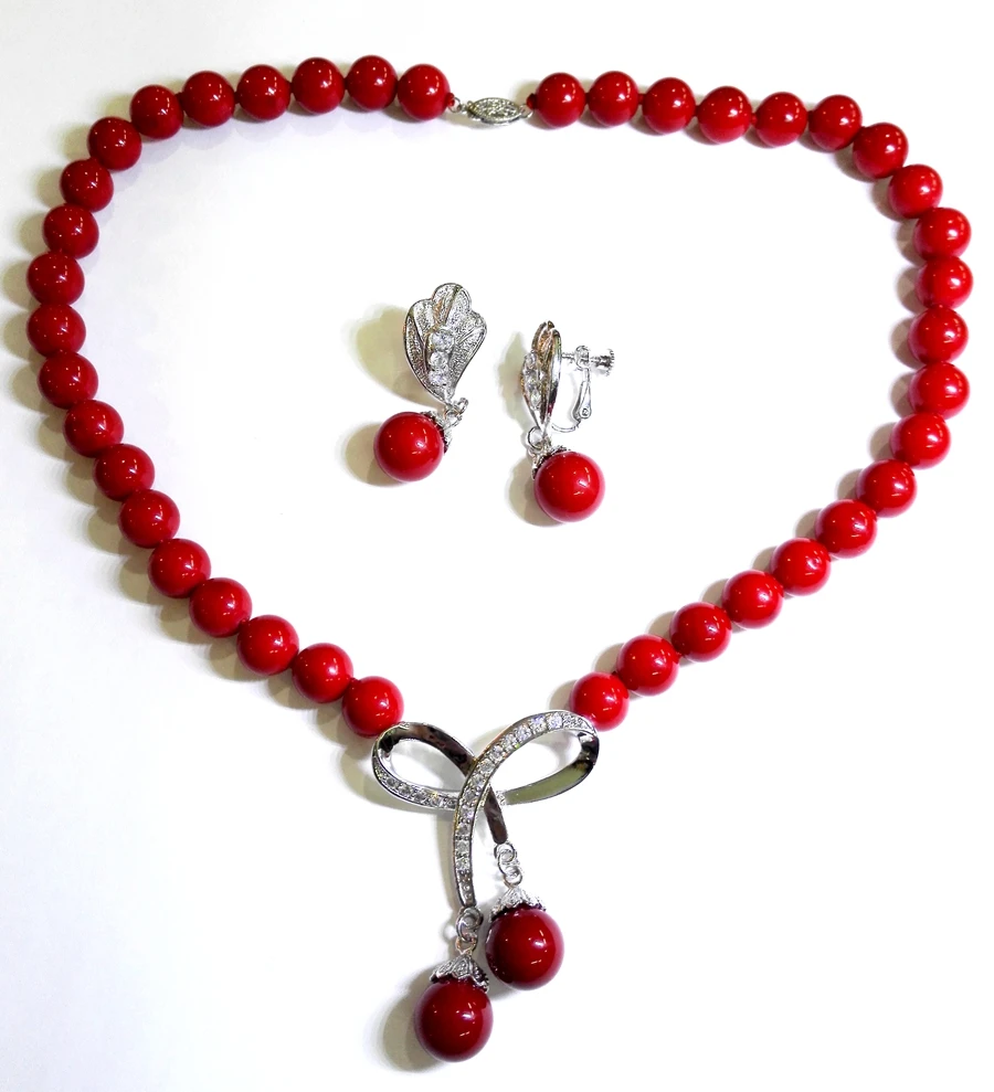 Комплект женских украшений из колье и серёг 10 мм|jewelry necklace sets|necklace setnecklace women set |