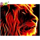 DPF Алмазная вышивка огненный Лев алмазная живопись вышивка крестиком Набор для алмазной мозаики полный квадратный Стразы домашний декор