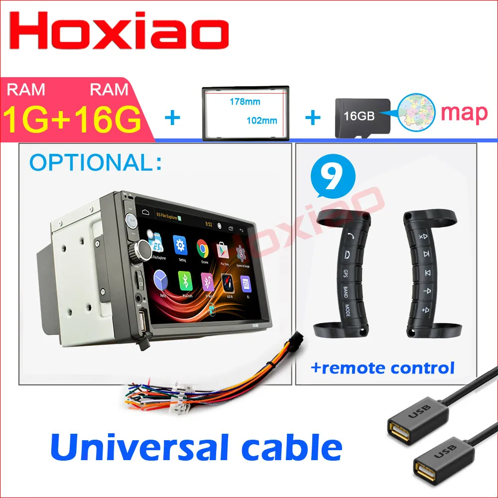 2 DIN Android Автомагнитола Стерео gps навигация Bluetooth USB SD без dvd 2 Din сенсорный автомобильный мультимедийный плеер аудио плеер авторадио - Цвет: E-7010A-1G-FK