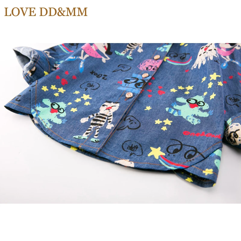 Одежда для девочек с надписью «LOVE DD& MM»; Новинка г.; Весенняя детская одежда; модные повседневные джинсовые рубашки с граффити для девочек