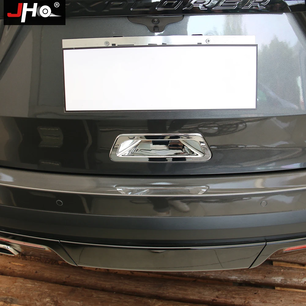 JHO Задняя Крышка багажника ручка Накладка для Ford Explorer 2011- 13 ABS хромированный/чёрный для автомобильного стайлинга аксессуары
