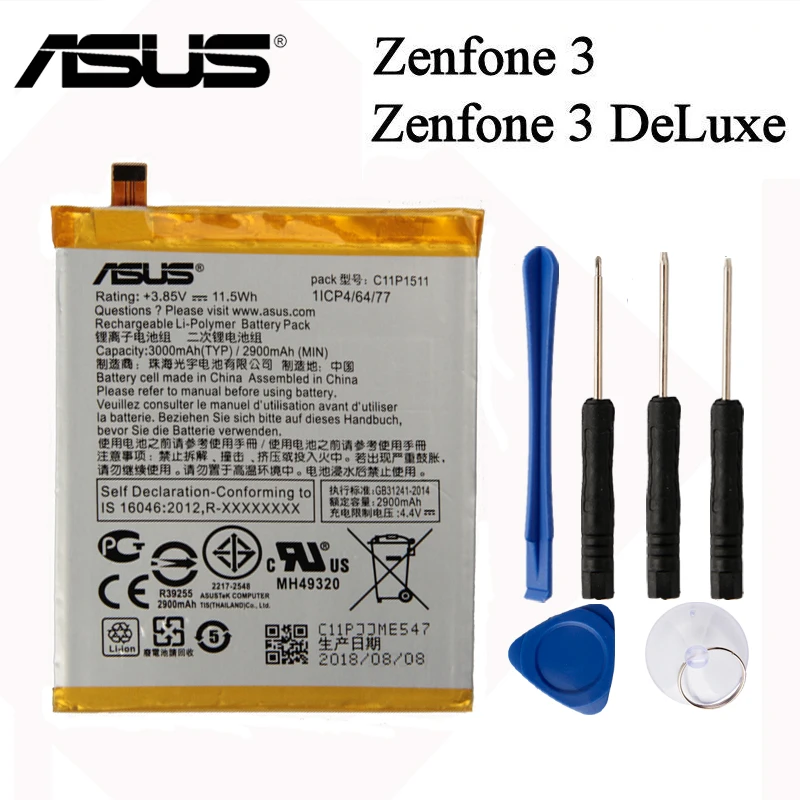 Оригинальный аккумулятор большой емкости ASUS C11P1511 для Zenfone3 Ze552kl Z012da Z012de 2900 мАч