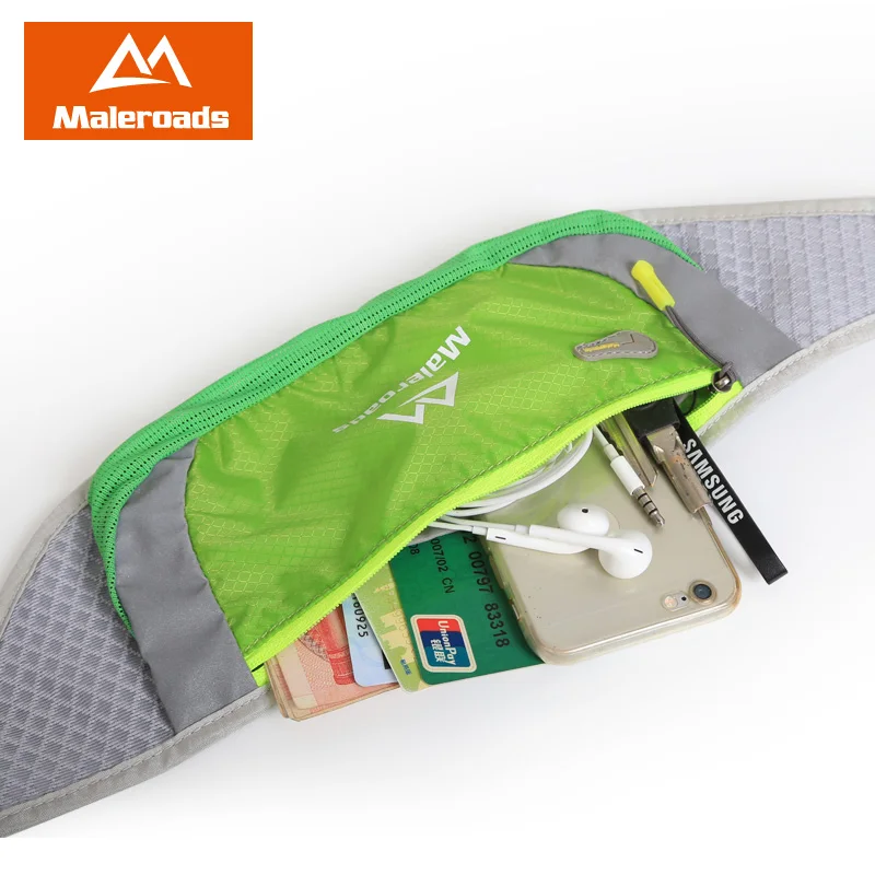 Maleroads Waterproof Running Waist Bags Utility Gym Fanny Pack Sport Fitness Jogging Belt Bags Cell Phone Pocket For Men Women