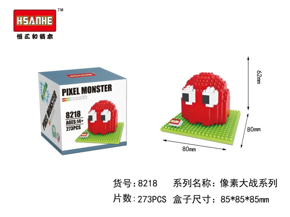 

Pixels PacMan Micro Blocks Model DIY Assemble Action Cartoon Figures Qbert Building Kit Toy Boy Gifts Anime 9617-9620