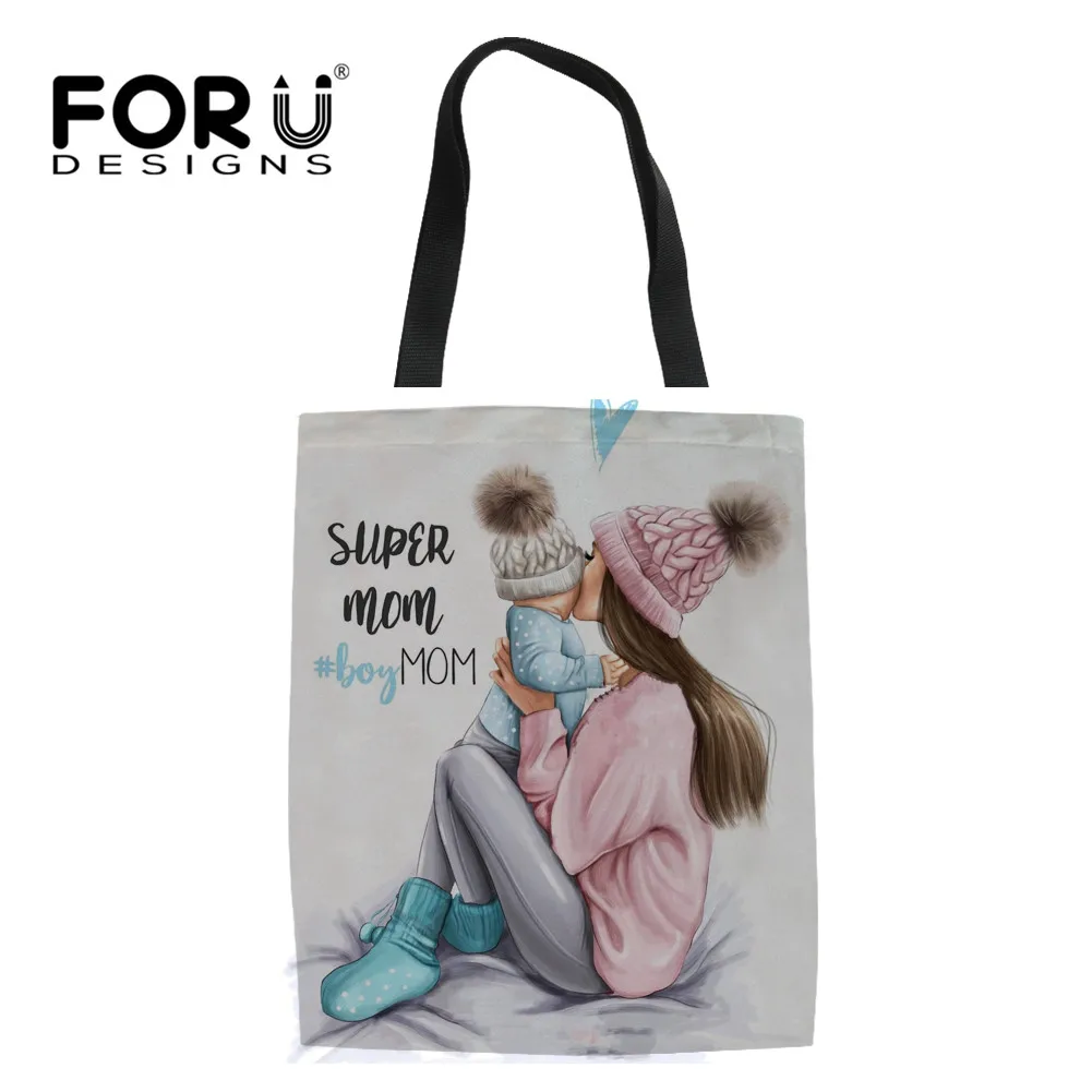 FORUDESIGNS/горячая Распродажа, модные женские холщовые льняные сумки-тоут для девушек, повседневные сумки супер мамы, дамские брендовые дизайнерские сумки, складная сумка - Цвет: HMD992Z22