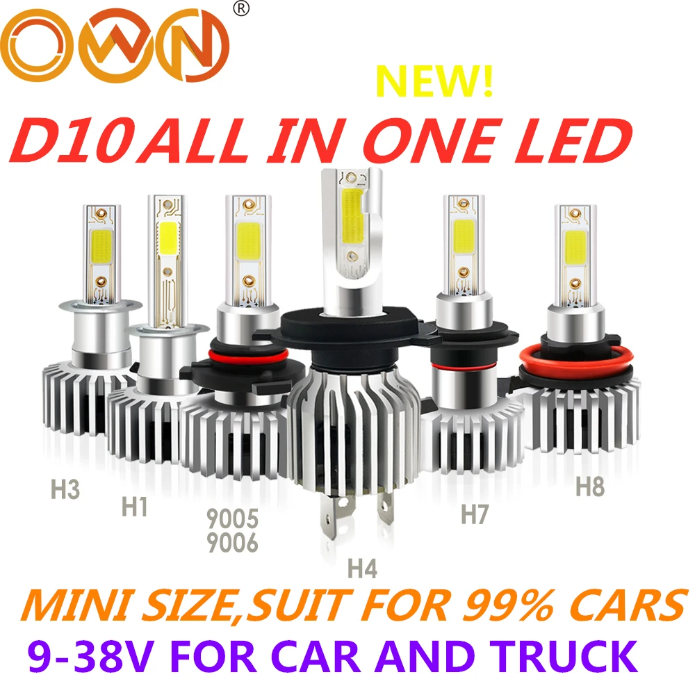 DLAND OWN MINI D10 полностью в одном дизайне Автомобильный светодиодный комплект ламп 60