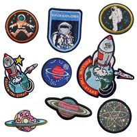 1pcs space flight patches for clothing iron on embroidered sew applique cute patch fabric badge garment diy apparel accessories