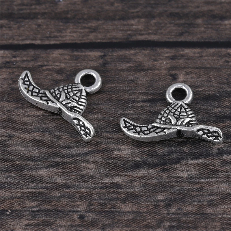 JUYA 40pcs/lot 16x11mm Simple Alloy Hat Shape Charms Pendant For Bracelet Earring Jewelry Making Supplies Diy Handmake AO0707 | Украшения и