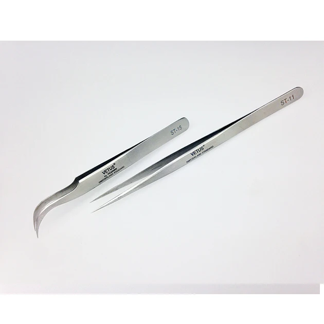 Пинцет VETUS для наращивания ресниц тонкий наконечник легко выбрать|tweezers eyelash|tweezer