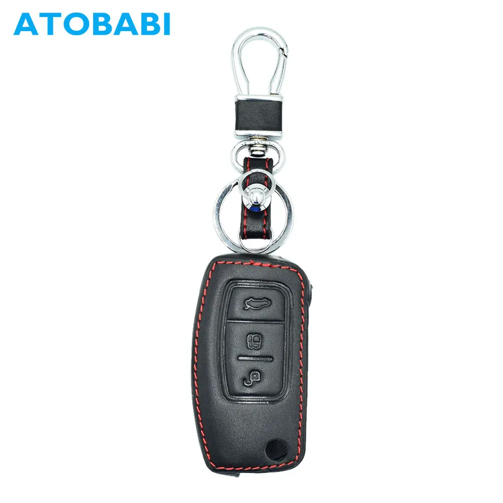 Чехол из натуральной кожи с дистанционным управлением для Ford Focus 2 3 Focus3 MK2 Fiesta Kuga