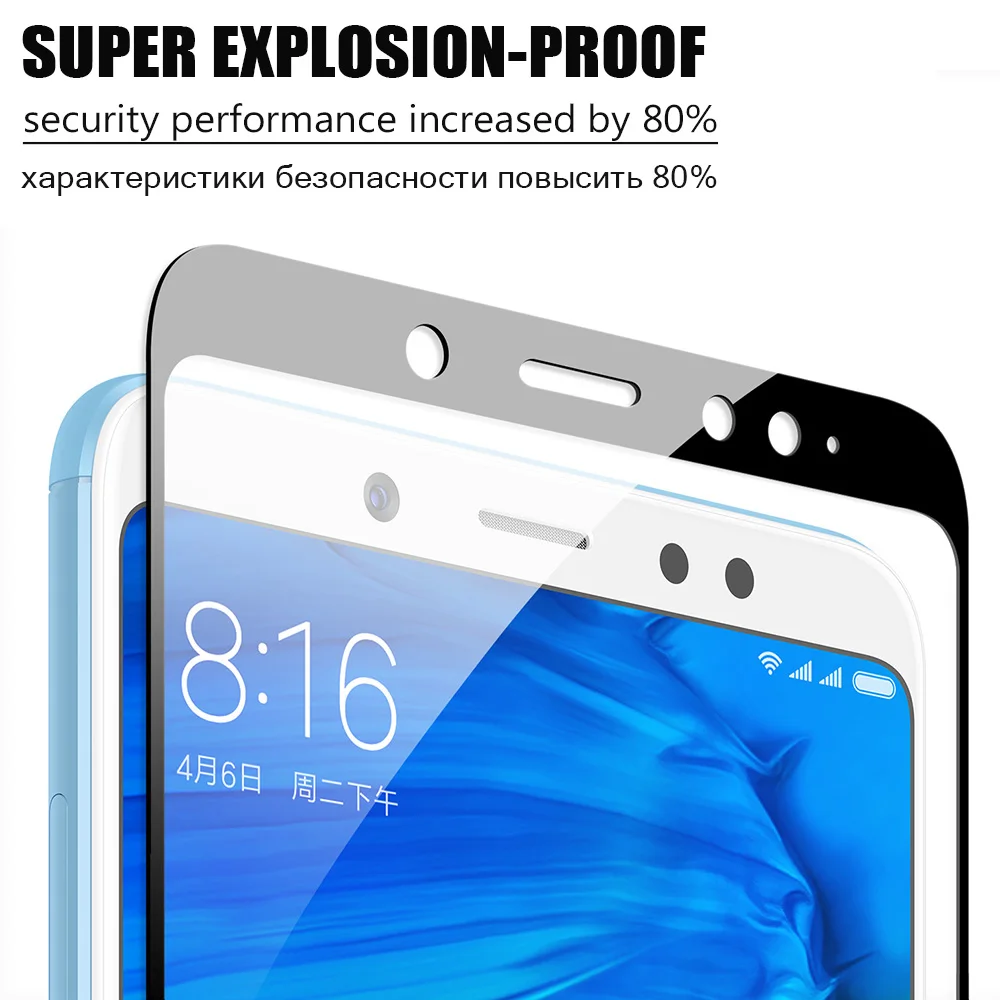Закаленное стекло для Xiaomi Note 6 Pro 6A полноэкранная Защита экрана Redmi 5 Plus /Note Prime 5A