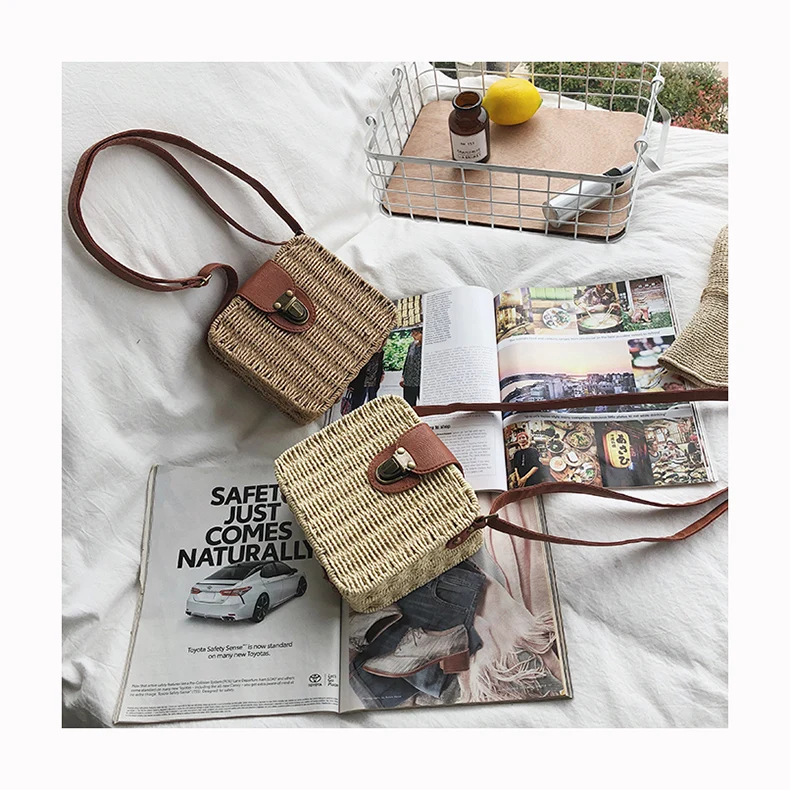 Соломенные тканые сумки для женщин идиллические сумочки милая сумка на плечо