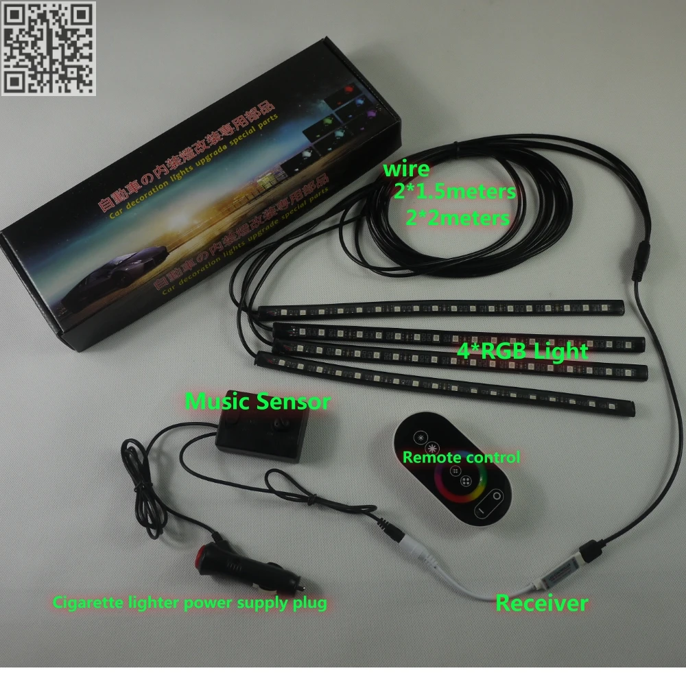 2 4G Беспроводной Управление 360 RGB Цвет неоновый светящийся интерьер UnderDash