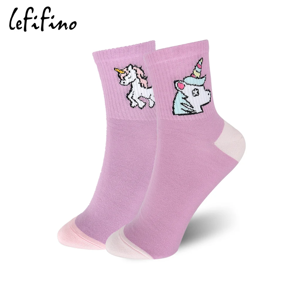 LeFifino/корейские милые хлопковые носки с объемными животными для женщин летние милые носки с единорогами ярких цветов для девочек Le61118