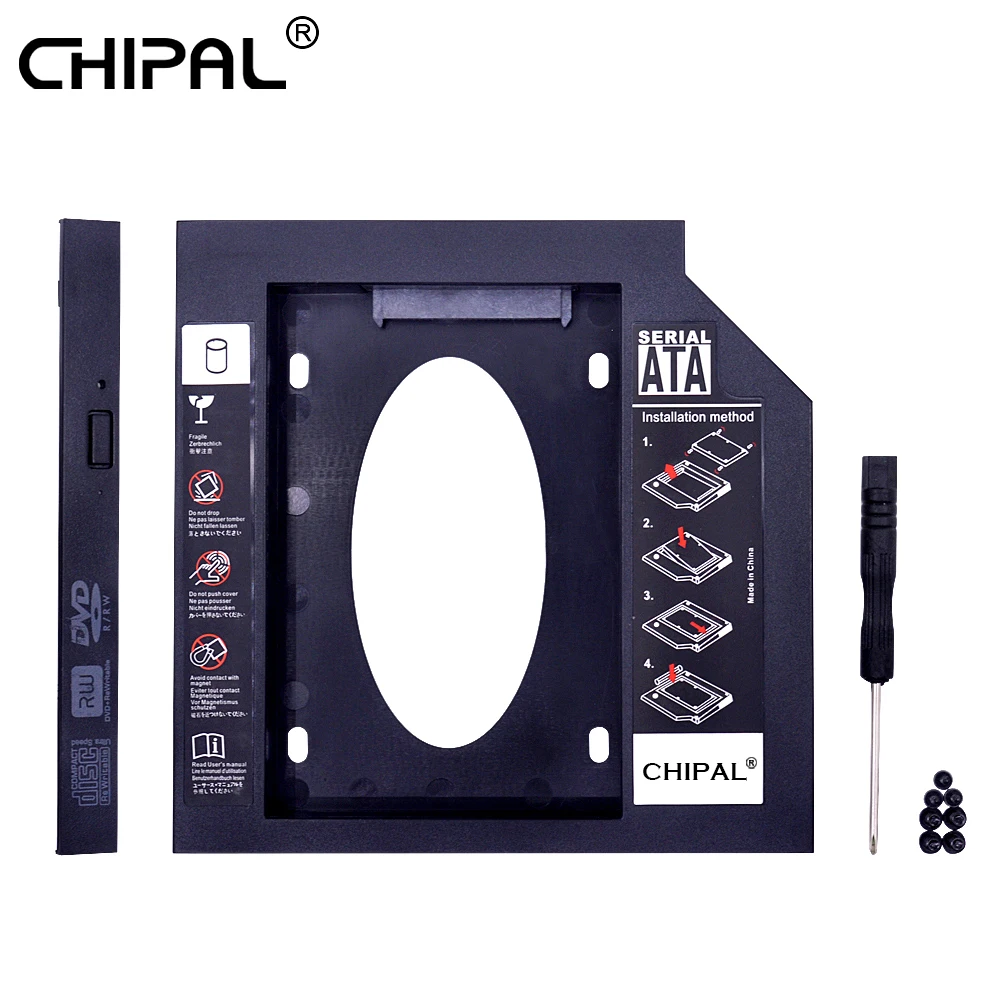 CHIPAL Пластиковый корпус для жесткого диска 2 секундный Caddy 9 5 мм SATA 3 0 &quotSSD ноутбука
