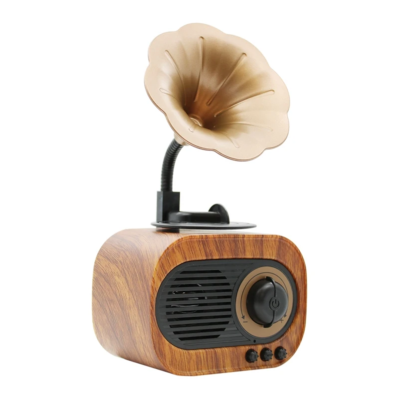 Ретро труба стиль Bluetooth динамик беспроводной стерео сабвуфер деревянная