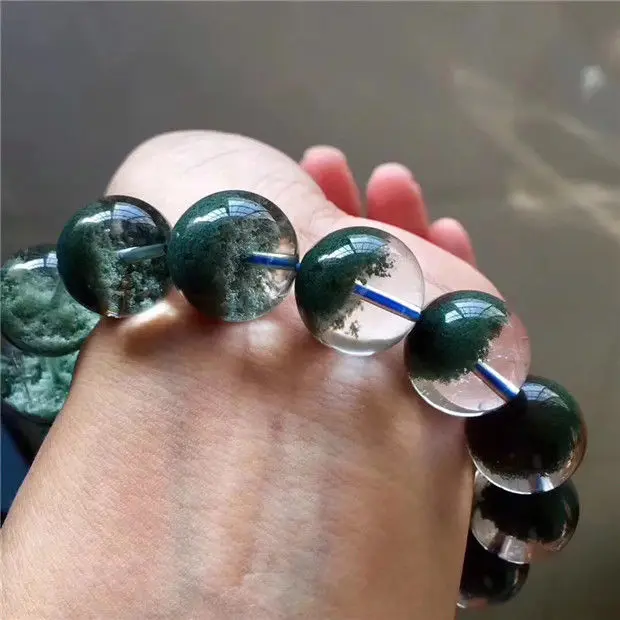 Natural Green Phantom Ghost Quartz Crystal Bracelet 15mm 5A+ | Украшения и аксессуары