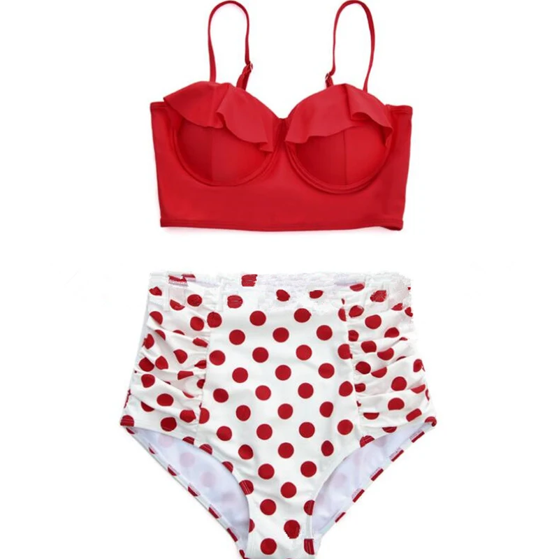 Pacento 2018 размера плюс купальник женский большой комплект бикини Высокая талия