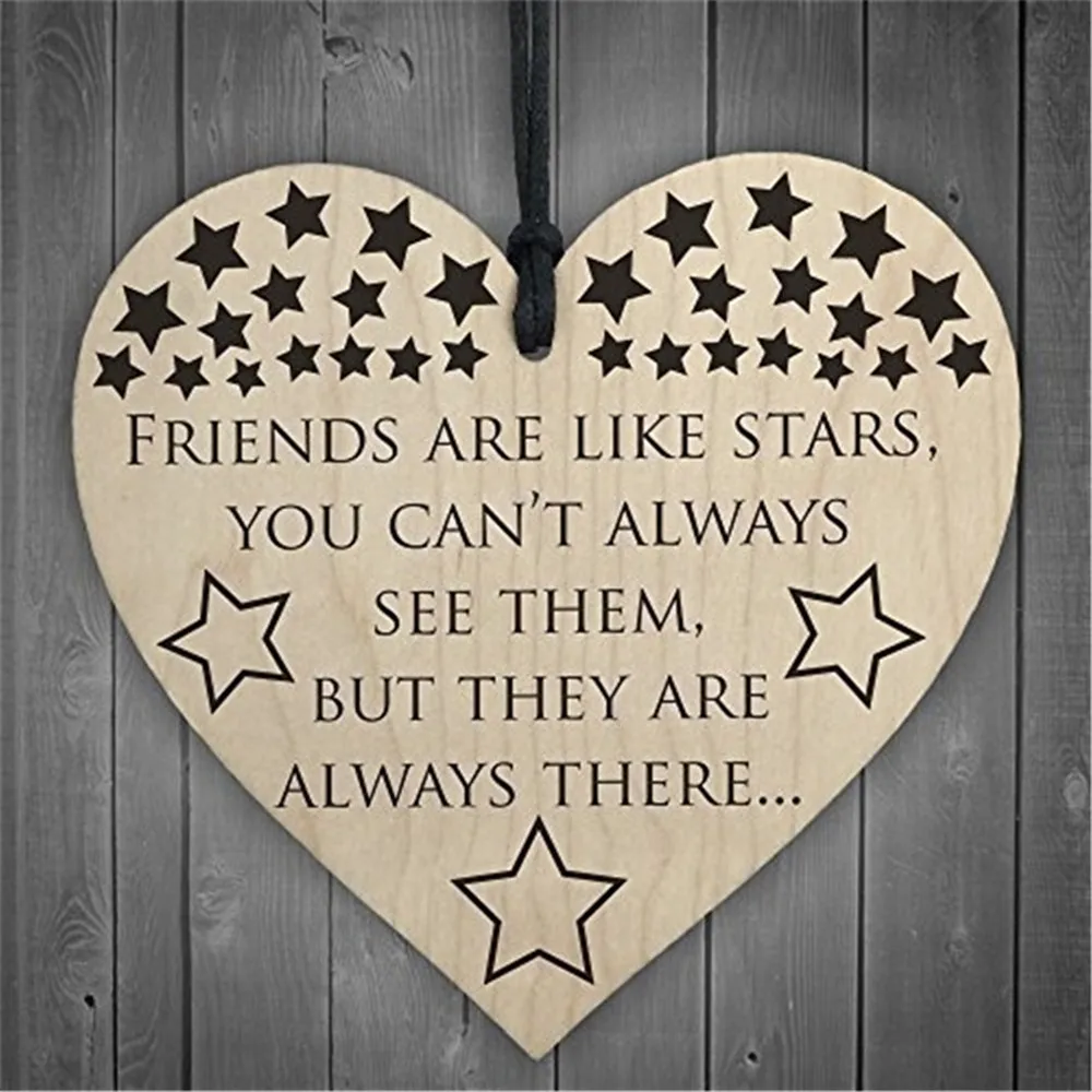 Фото Деревянные поделки в форме сердца с надписью Friends Are Like Stars| |(Aliexpress на русском)