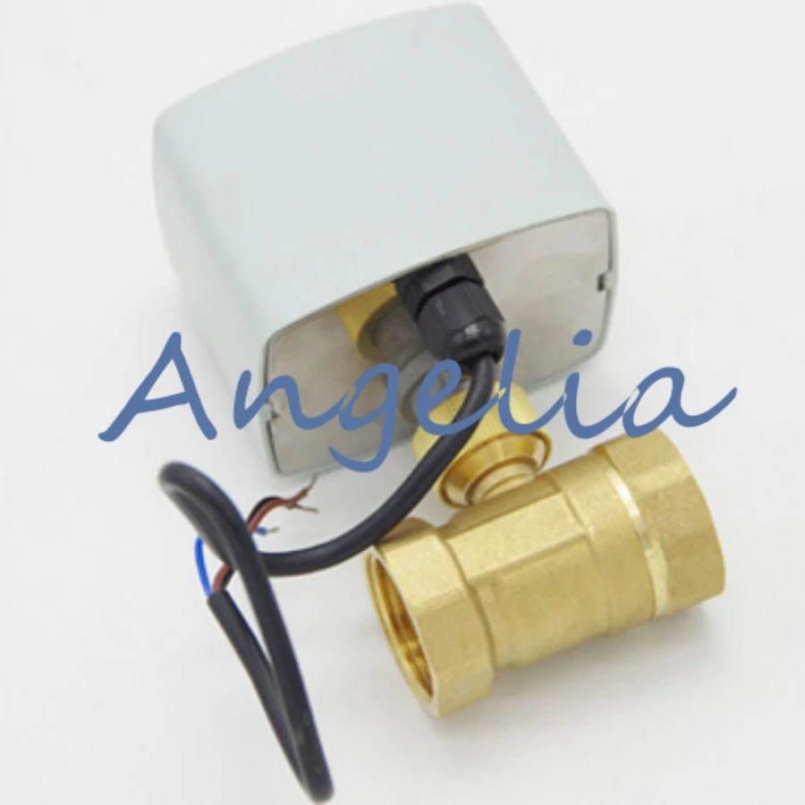 AC220V DN15 G1/2 &quotBSP латунный 2 ходовой трехпроводный двухканальный шаровой клапан с