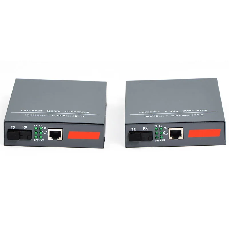 1 пара конвертер Fast Media Ethernet 10/100 Мбит/с одномодовый SC волоконно оптический