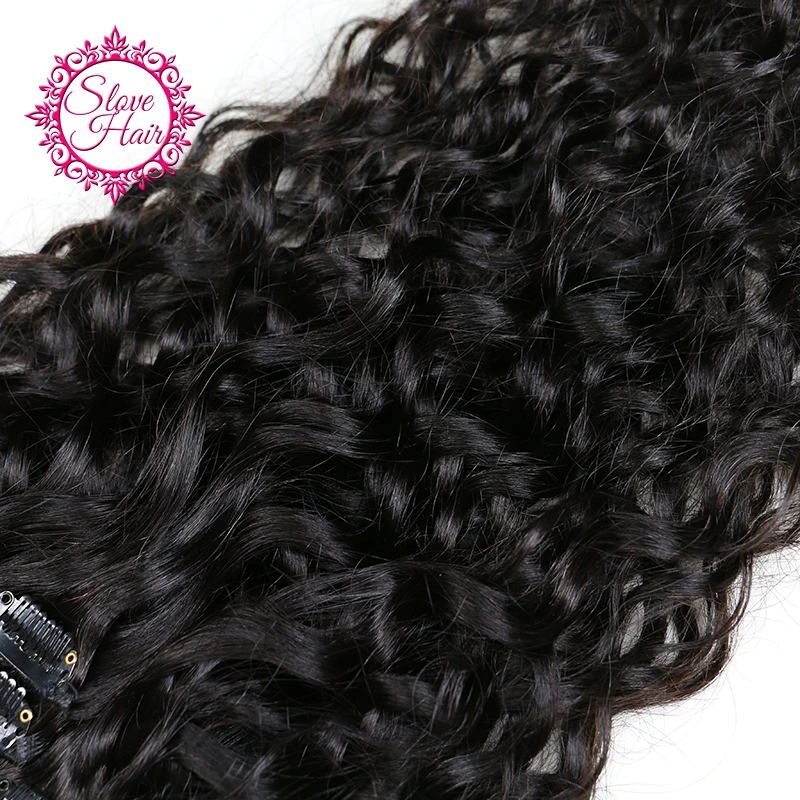 Slove заколки для наращивания человеческих волос натуральный цвет 8 шт./компл.