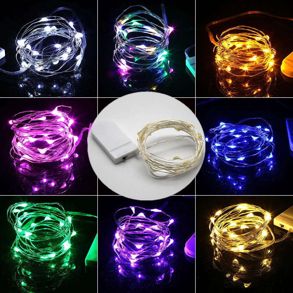 

Christmas Garland Outdoor Copper Wire LED String Lamp Fairy lights For Indoor New Year Wedding Decoration Operated by Battery