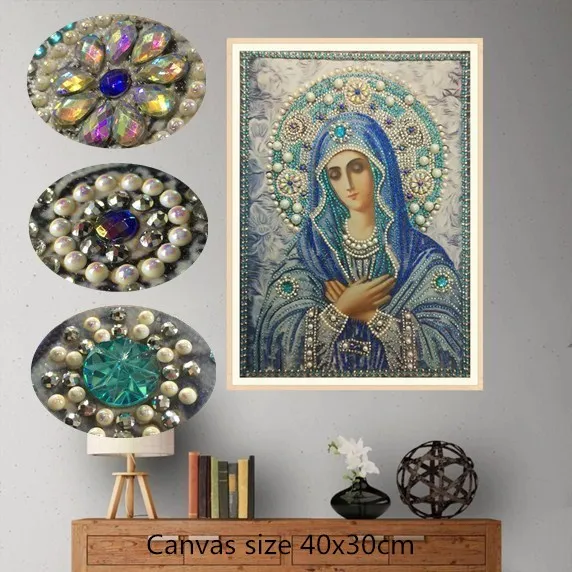 religious Алмазная картина особой формы, Бабочка, павлин, волк, сова, цветок, сделай сам, 5D, частичная дрель, наборы для вышивки крестом, Кристальные стразы, искусство - Цвет: religious