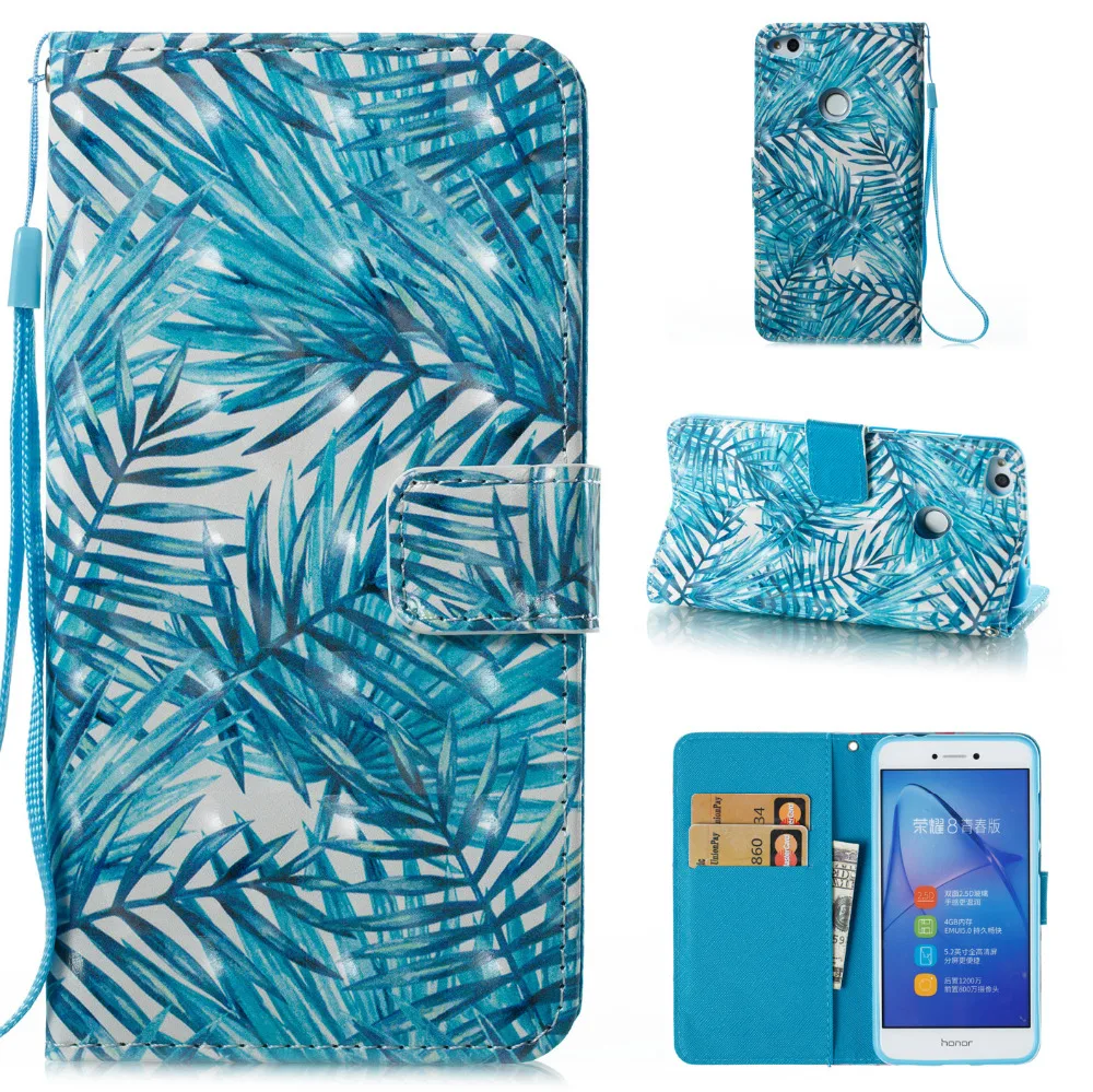 Фламинго Единорог Pattern Искусственная кожа флип чехол с горе стенд для Huawei P8 Lite 2017 |