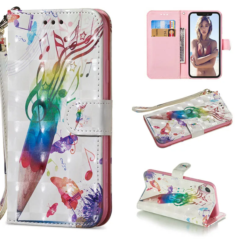 Music Pen Чехол-книжка с павлином из искусственной кожи+ Чехол-кошелек для Coque Xiao mi Pocophone F1 mi A2 Lite чехол s для Red mi 5 Plus Note 6 Pro 4X4 A132 - Цвет: Music Pen