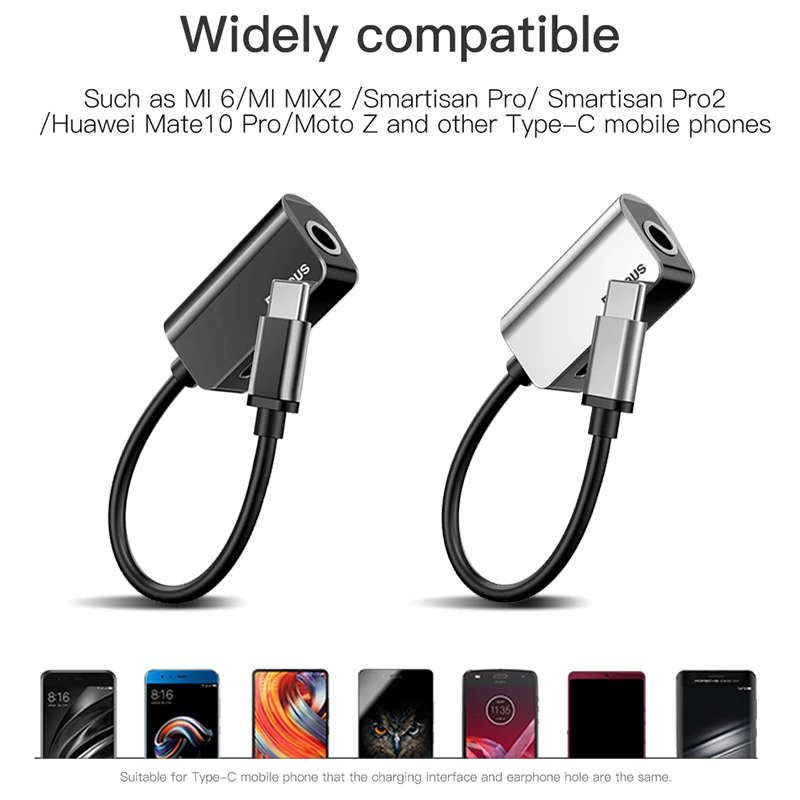 Аудиокабель Baseus с разъемами типа C и 3 5 мм|adapter type c|adapter 3.5mmadapter audio cable |