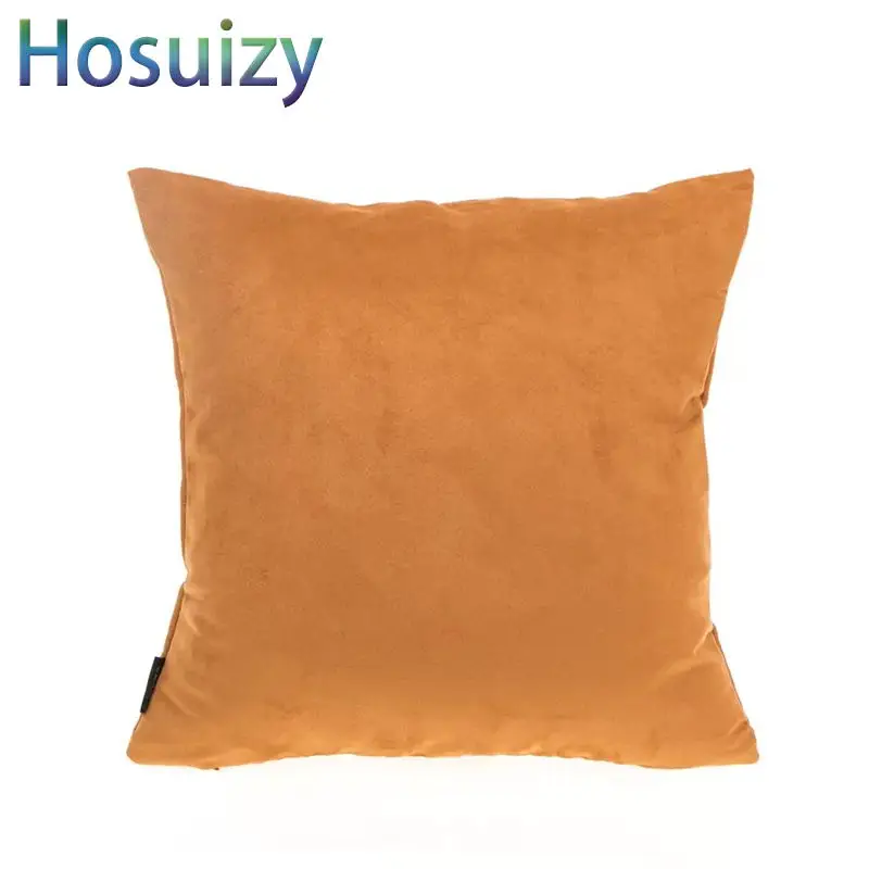 Home Decor Новинка зимы одноцветное замшевая Подушка охватывает 45*45 см Черный, серый цвет желтый Рождество мягкий площади диван Наволочка в стиле День Благодарения крышка
