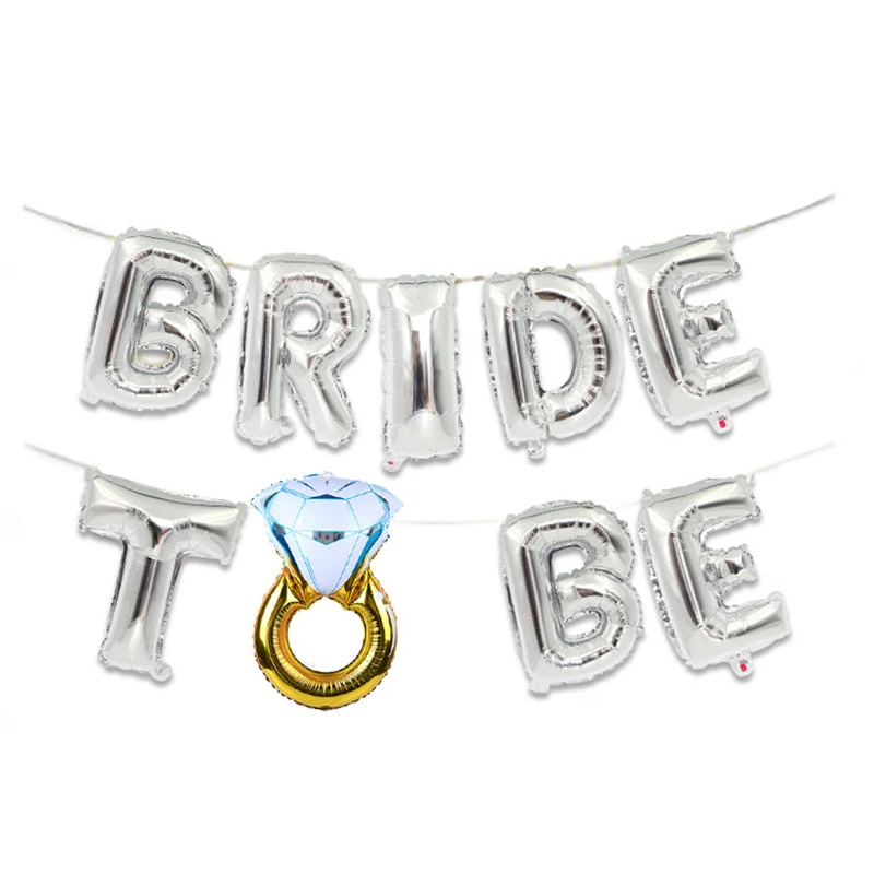 Свадебные душ 16 дюймов золотистые Серебристые шарики буквы &quotBride To Be&quot