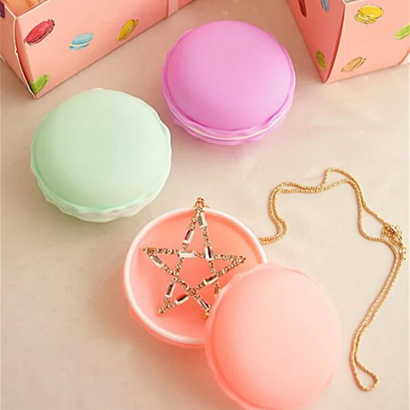 

6pieces/lot portable candy color Mini Macarons gift package box Portable storage box for Small items lovely jewelry package case