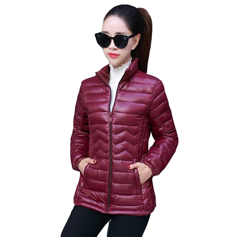 

2020 Winter Jackets Women Ultra Light Down Jacket cotton Coats Long Sleeve Slim Warm Coat Parka Female Solid Portabl Outwear