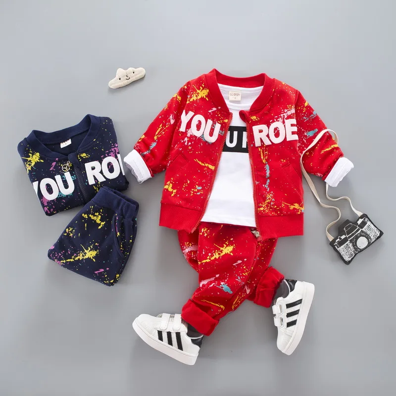 2018 New Children Girls Boys Fashion Clothing Sets Autumn Winter 3 Piece Suit Coat Clothes Baby Cotton Brand Tracksuits 1-4Yr | Детская