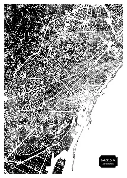 HM09926-Rubbed Карта города Барселона плакат черно-белая карта мира принты для настенного искусства холст Декор картина для скандинавского стиля гостиная подарок - Цвет: HM09926-Rubbed