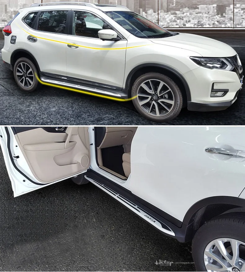 Боковая подножка автомобиля для Nissan X trail Rouge 2017 2020 алюминиевый сплав + ABS