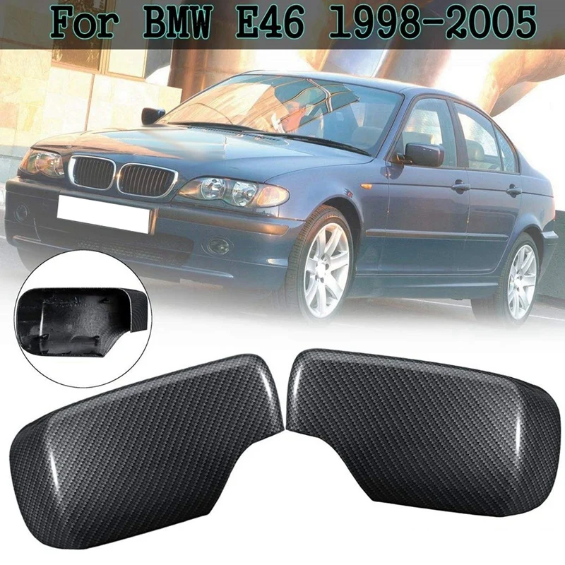 1 Pair Rearview Mirror Covers Carbon Fiber Pattern Caps Replacement For Bmw E46 1998-2005 51168238376 51168238375 | Автомобили и