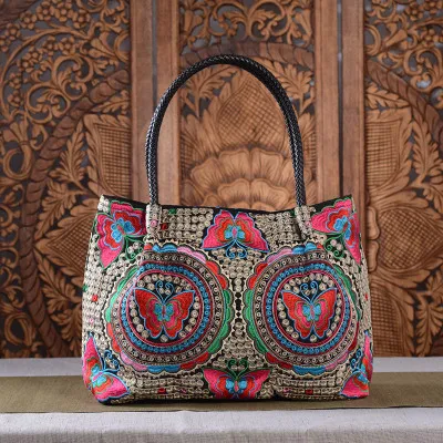 Женская Повседневная хозяйственная сумка с национальной вышивкой! Красивая