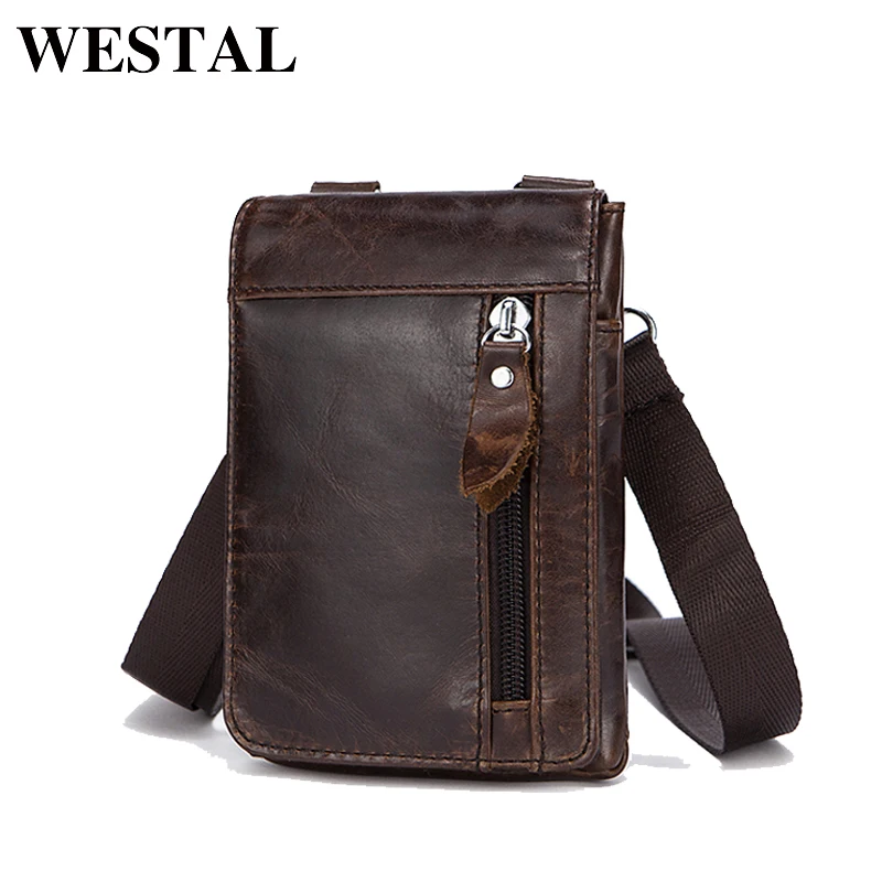 

WESTAL натуральная кожа поясная сумка для телефона сумка для путешествий поясная сумка Мужская поясная сумка кожаная сумка 702