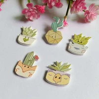 120pcs mixed plant cactus wood sewing buttons scrapbooking fit sewing and scrapbook for crafts accessories