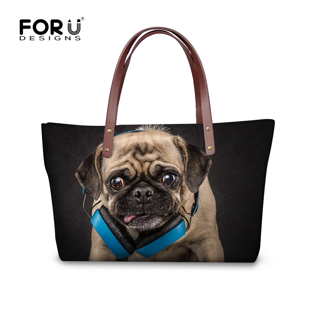 FORUDESIGNS/2019 новые модные женские сумки 3D мопса животных Женская Повседневная сумка