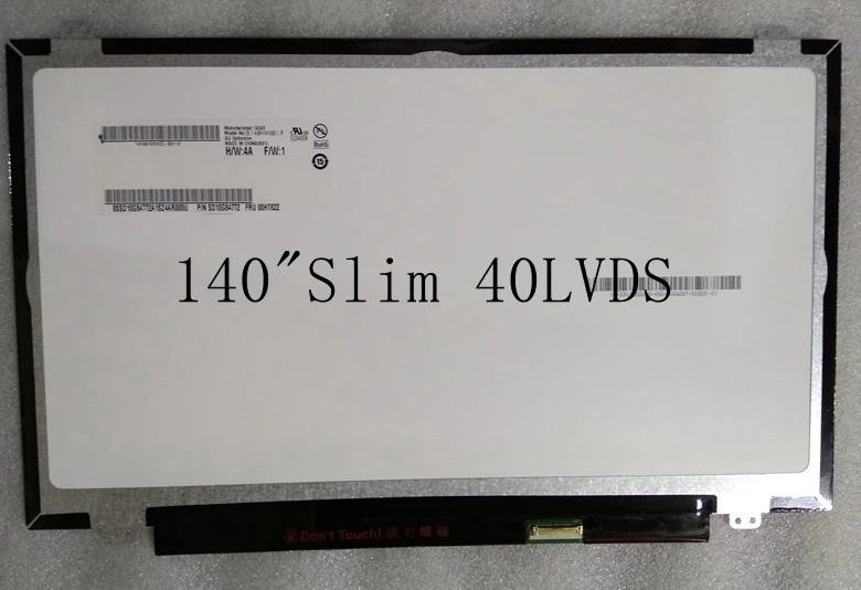 

14,0 "тонкий 40-контактный 1366 × 768 N140BGE-LB2 N140BGE-L32 N140BGE-L43 LP140WH2 TLS1 B140XTN03.6 матрица ЖК-экрана ноутбука