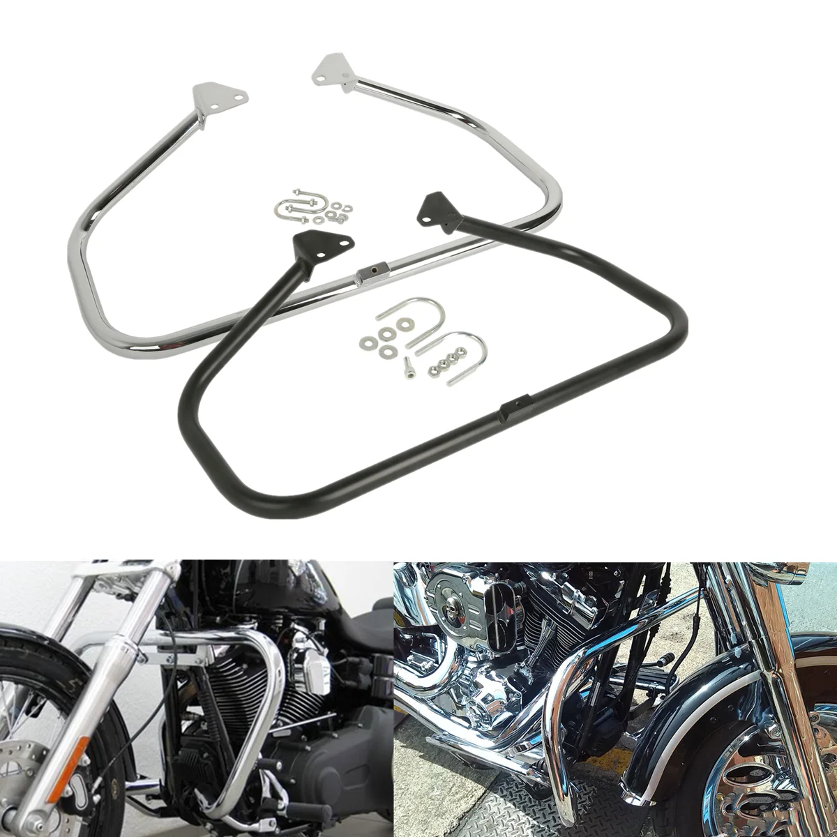 Мотоцикл черный/хром защита двигателя автострада краш бар для Harley Dyna Glide Street Fat Bob
