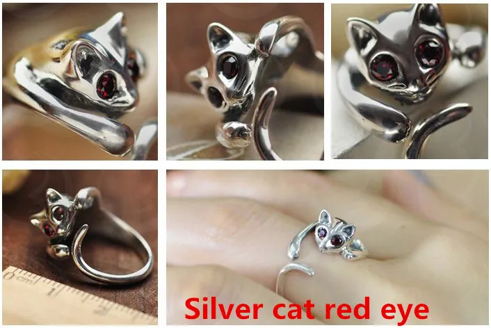 Модное высококачественное кольцо с котом ручная полировка набор со шнеком