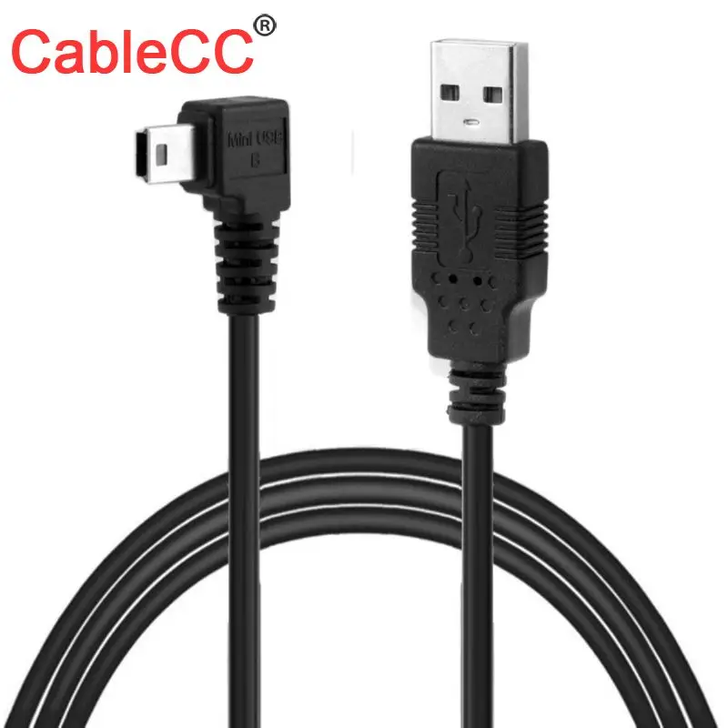 Кабель для передачи данных CableCC 5pin Mini USB тип в левый угол 90 градусов на 2 0 A папа 5 м |