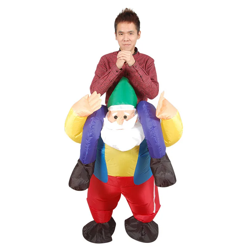 

Santa Claus Cosplay Costumes Christmas Snowman Inflatable Clothes Ride On Me Carry Back Mascot Clothing Halloween Party Dress Up